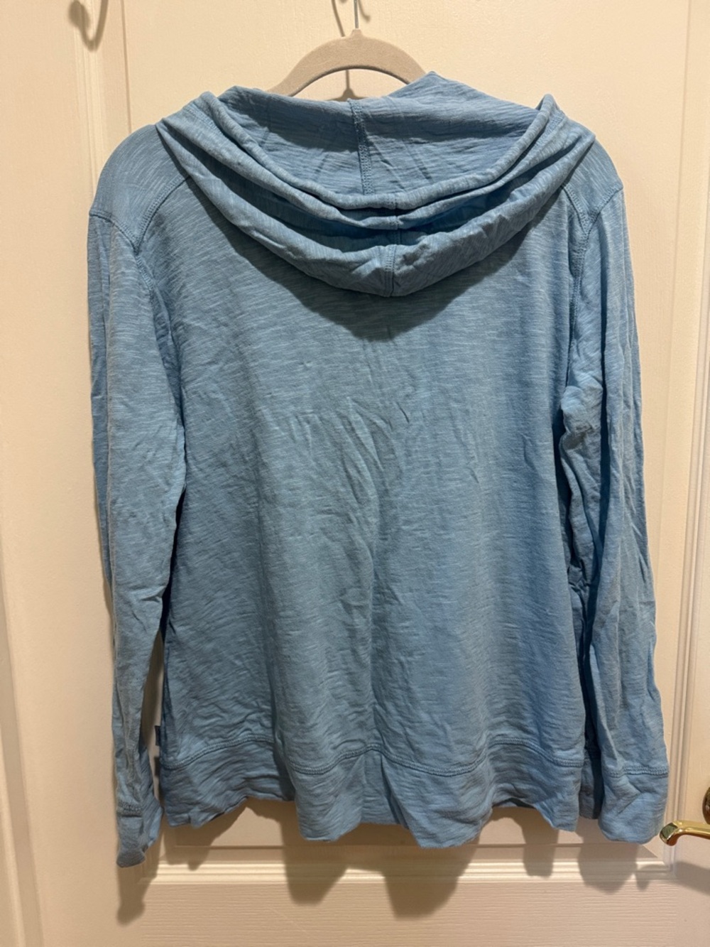 EDDIE BAUER Blue Burnout Cotton Zip Hooded Jacket L Large EUC $55 KL - Picture 10 of 13